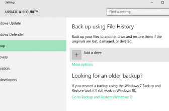 Setting up File History for Backing up Files in Windows 10
