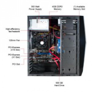 CybertronPC Gaming PC Under 500 Assault-A46 GMTRPA434BK